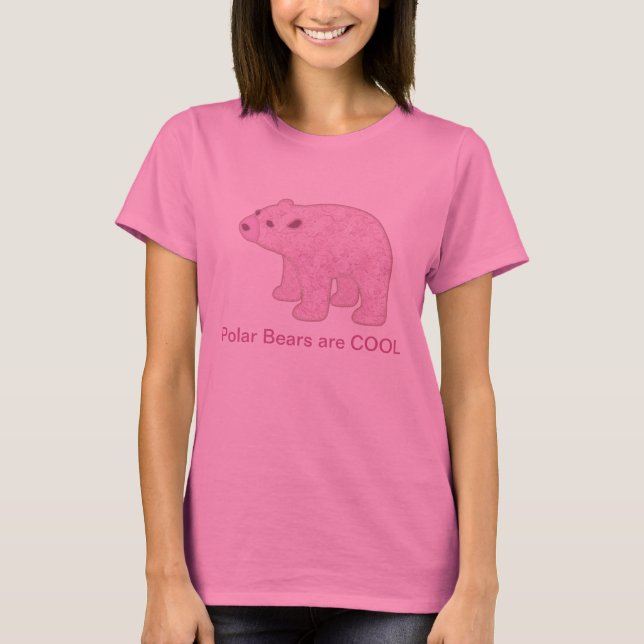 Rosa polar björnT-tröja T-shirt (Framsida)