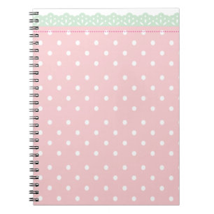 Rosa Polka-Dot-anteckningsbok Journal Anteckningsbok