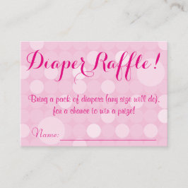 Rosa Polka Dot Baby Shower Raffle Biljett Tilläggskort