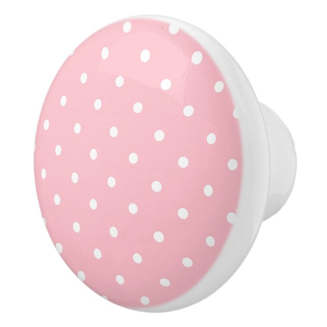 Rosa Polka Dot Ceramic Knob Knopp (Höger)