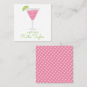 Rosa Polka Dot Cocktail Gift-kuvert Anteckningskort