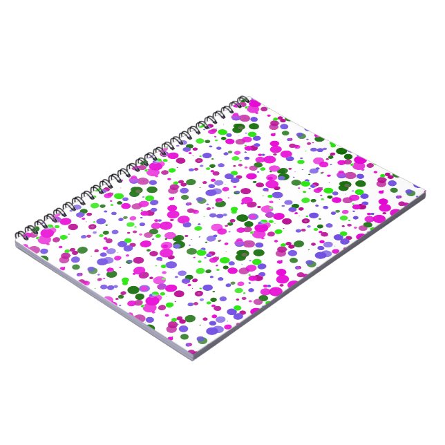 Rosa Polka Dot Confetti Anteckningsbok Med Spiral (Vänstra Sidan)