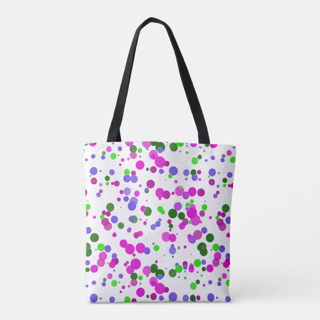 Rosa Polka Dot Confetti Tygkasse (Baksida)