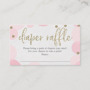 Rosa Polka Dot Diaper Raffle Baby Shower Card Tilläggskort