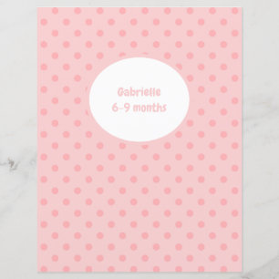 Rosa Polka Dot Divider - Baby Photo Album Insert
