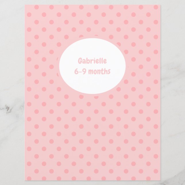 Rosa Polka Dot Divider - Baby Photo Album Insert (Framsida)