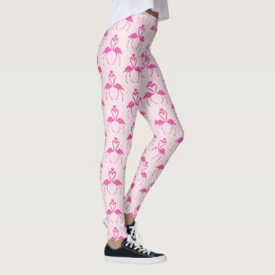 Rosa Polka Dot Flamingo Valentines Day Leggings