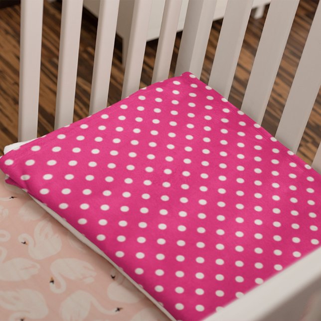 Rosa Polka Dot Fleecefilt (Skapare uppladdad)