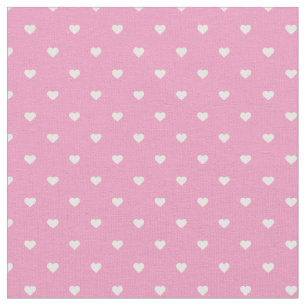 Rosa Polka Dot Hearts Tyg