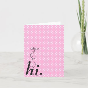 Rosa Polka Dot Hej Kort