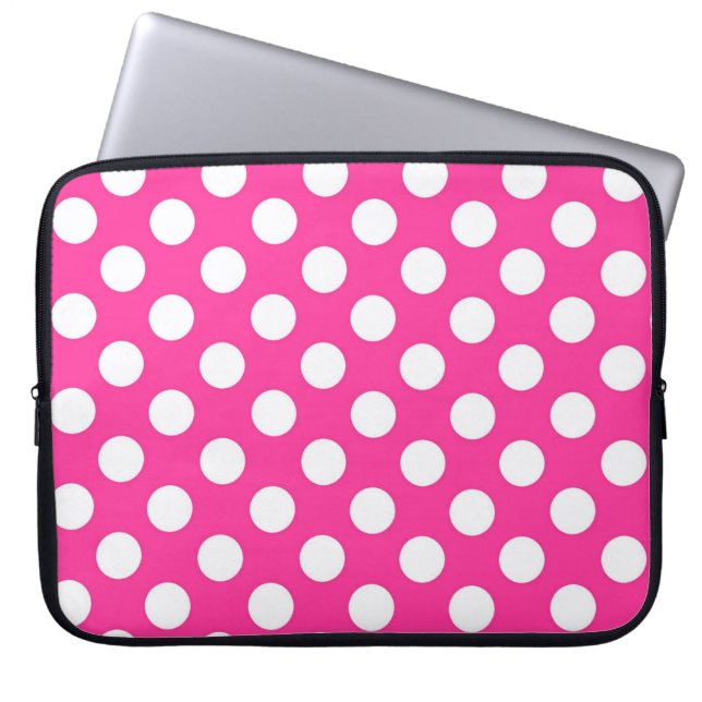 Rosa Polka Dot Laptop sleeve (Framsidan)