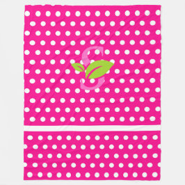 Rosa Polka Dot Logotyp Fleece Blanket
