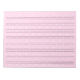 Rosa Polka Dot Music Manuscript Papprare 8-stränga Anteckningsblock