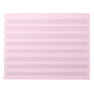 Rosa Polka Dot Music Manuscript Papprare 8-stränga Anteckningsblock