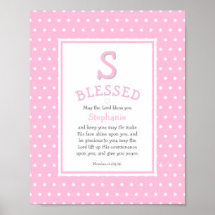 Rosa Polka Dot Namn Blating Flicka Poster