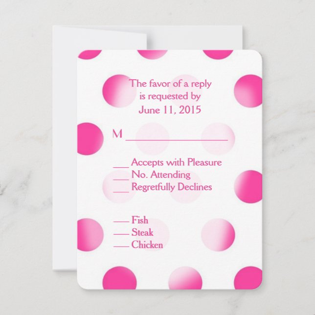 Rosa Polka Dot-OSA med Entree Choice OSA Kort (Framsida)