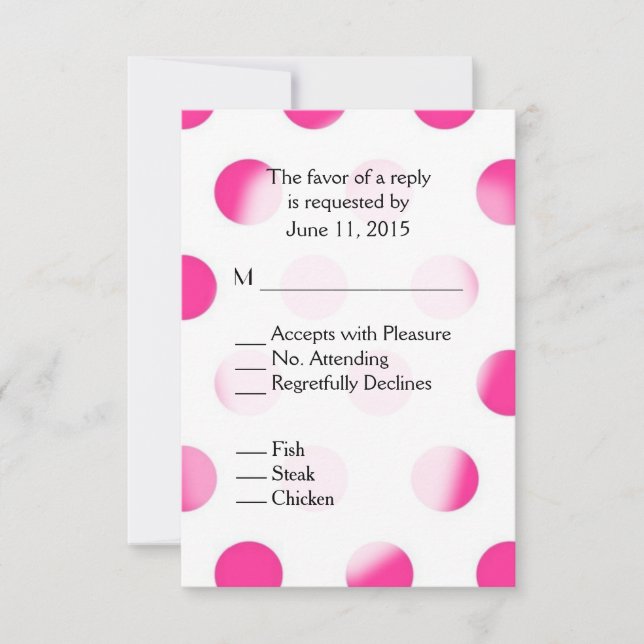 Rosa Polka Dot-OSA med Entree Choices OSA Kort (Framsida)