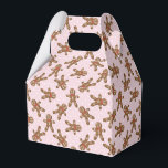 Rosa Polka Dot Pepparkaksgubbe jul Cookie Presentaskar<br><div class="desc">Rosa Polka Dot-Pepparkaksgubbe-favoritruta för julcookie</div>