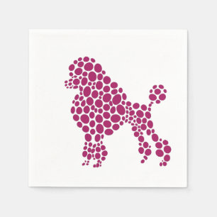 Rosa Polka Dot Pudel Hund Party Pappersservett