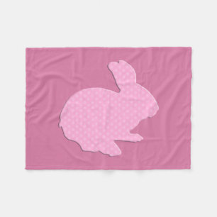 Rosa Polka Dot Silhouette Bunny Fleece Blanket