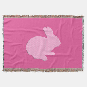 Rosa Polka Dot Silhouette Bunny Throw Blanket Filt
