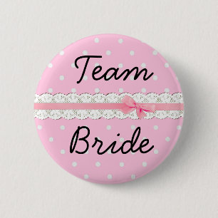 Rosa Polka Dot Team Bride Bachelorette Party Knapp