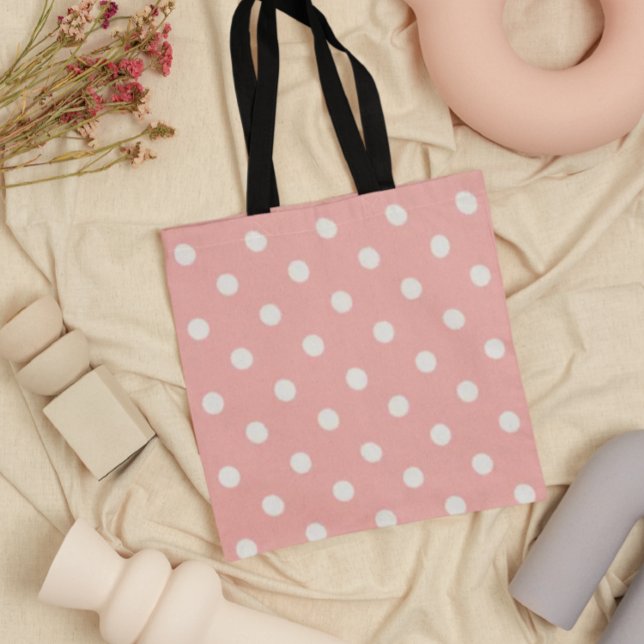 Rosa Polka Dot Tygkasse (Skapare uppladdad)