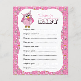 Rosa Polka Dot Uggla Baby Shower - Önskemål