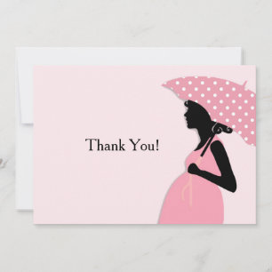 Rosa Polka Dot Umbrella Tack Notecard Anteckningskort