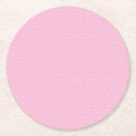Rosa Polka Dot Underlägg Papper Rund