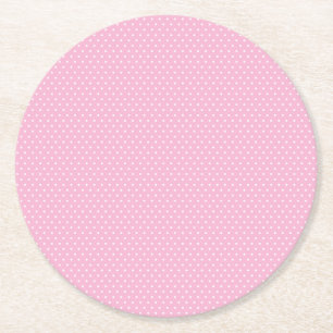 Rosa Polka Dot Underlägg Papper Rund