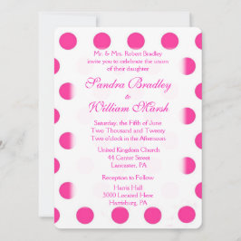 Rosa Polka Dot Wedding bjudande in Inbjudningar