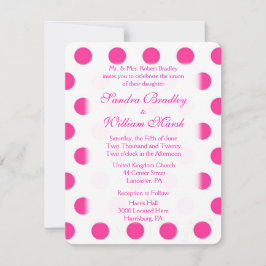 Rosa Polka Dot Wedding bjudande in Inbjudningar