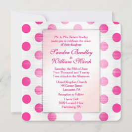 Rosa Polka Dot Wedding bjudande in Inbjudningar