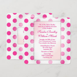 Rosa Polka Dot Wedding bjudande in Inbjudningar