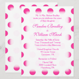 Rosa Polka Dot Wedding bjudande in Inbjudningar
