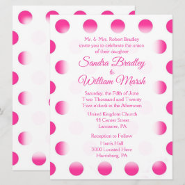Rosa Polka Dot Wedding bjudande in Inbjudningar