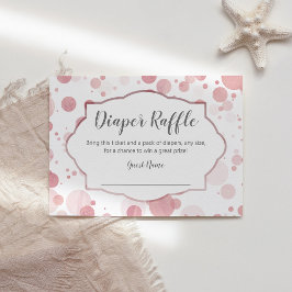 Rosa Polka dots Baby Shower Diaper Raffle Biljett Tilläggskort
