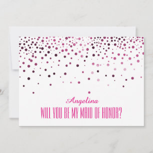 Rosa Polka dots blir du min MAID OF HONOR? Inbjudningar