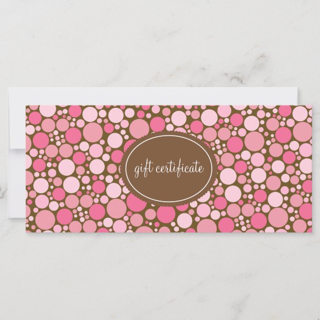 Rosa Polka dots Boutique Stil Gift-certifikat (Framsida)