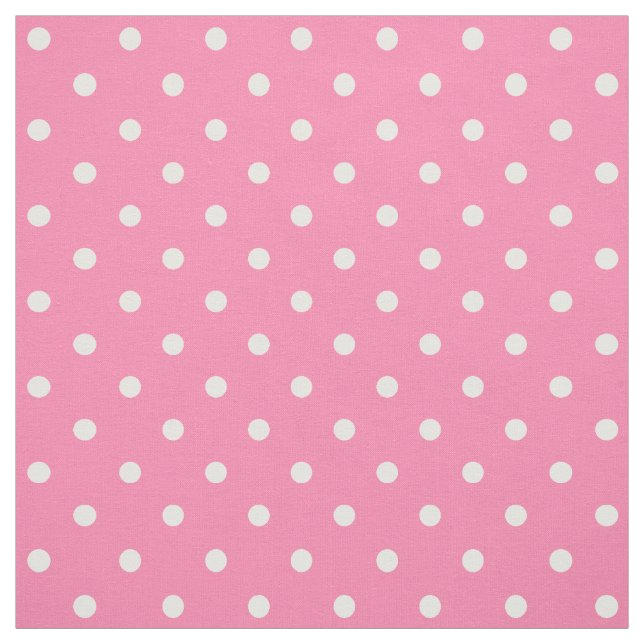 Rosa Polka dots Fabric Tyg (Provkarta)