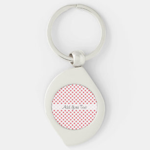 Rosa polka dots för korall av Shirley Taylor Swirl Silverfärgad Nyckelring