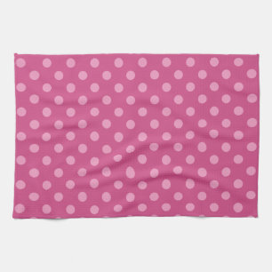 Rosa polka dots fuchsia kökshandduk