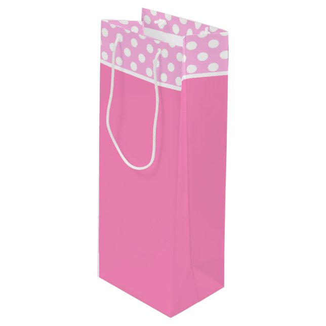 Rosa Polka dots Gift Bag (Framsidan Vinklad)