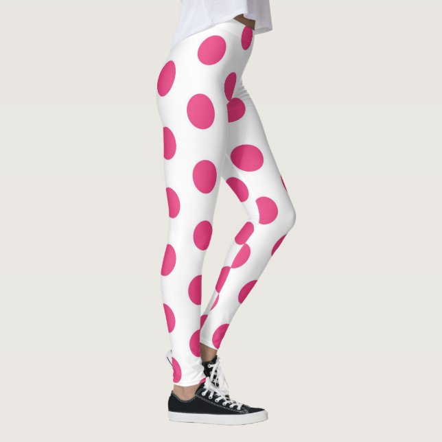 Rosa Polka dots Girly Trendig Fashionable Yoga Leggings (Höger)