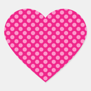 Rosa Polka dots Hjärtformat Klistermärke