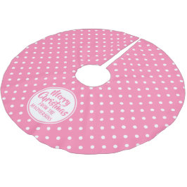 Rosa Polka dots Julgran Skirt Julgransmatta Borstad Polyester