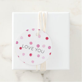 Rosa Polka dots KÄRLEK DU Sweet Valentine Roligt G Gåvor Etiketter