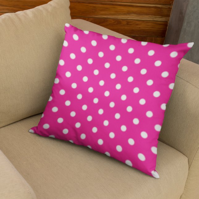 Rosa Polka dots Kudde (Skapare uppladdad)