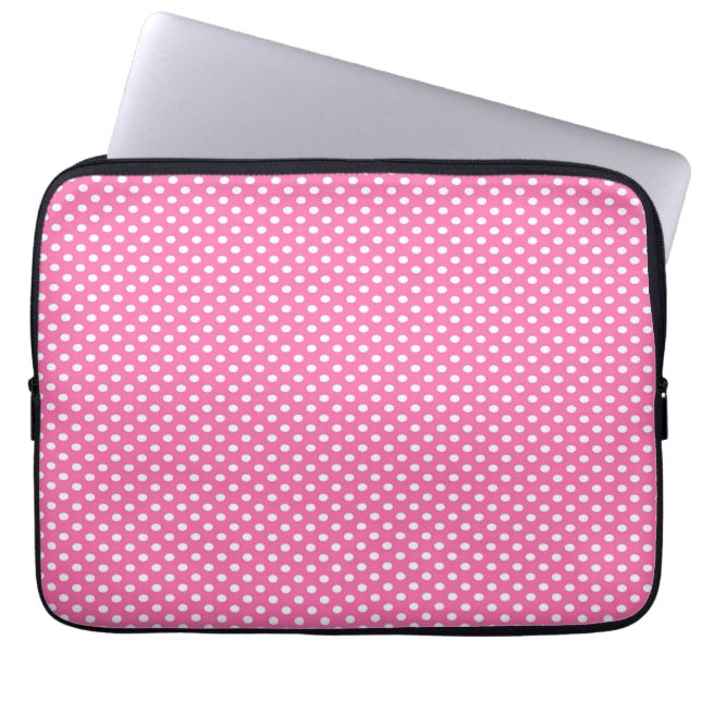 Rosa polka dots laptop fodral (Framsidan)